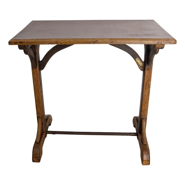 French Paris Bistro Table in Beech, 1890s For Sale