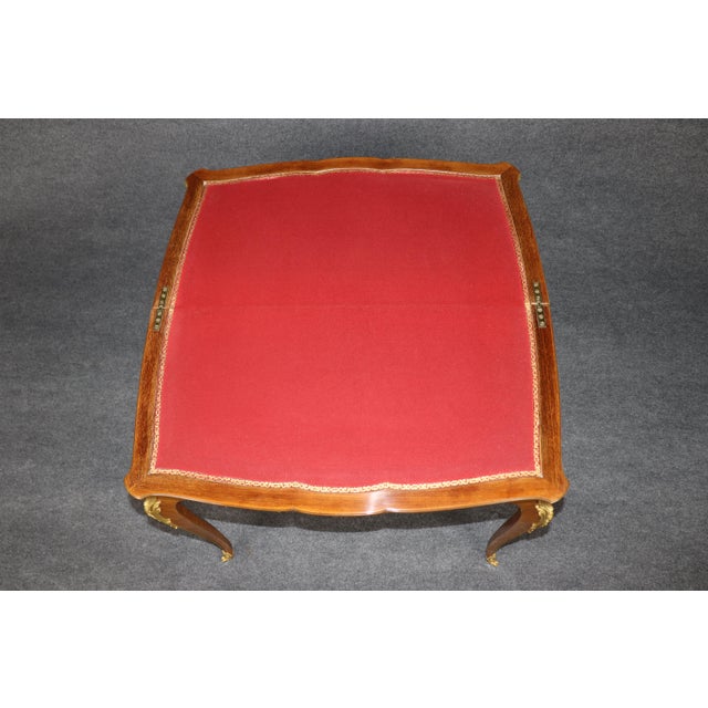 French Louis XV Parquetry and Bronze Ormolu Mounted Game Table by Francois Linke For Sale In Philadelphia - Image 6 of 12