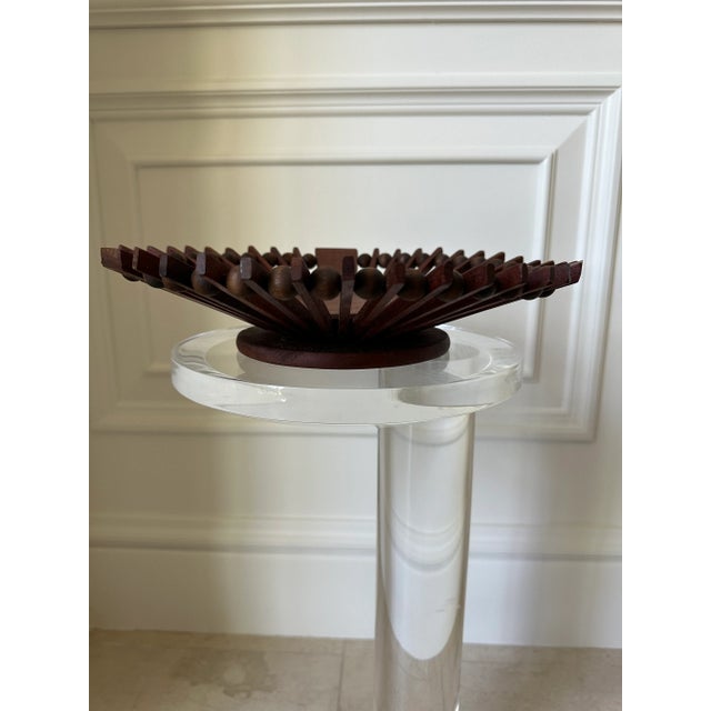 Brown Vintage 1980’s Artisan Mid-Century Sculptural Wood Bowl / Vessel For Sale - Image 8 of 12