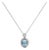 .925 Sterling Silver Oval Blue Topaz and Diamond Accent with Beaded Halo Pendant Necklace - 18" Inches For Sale