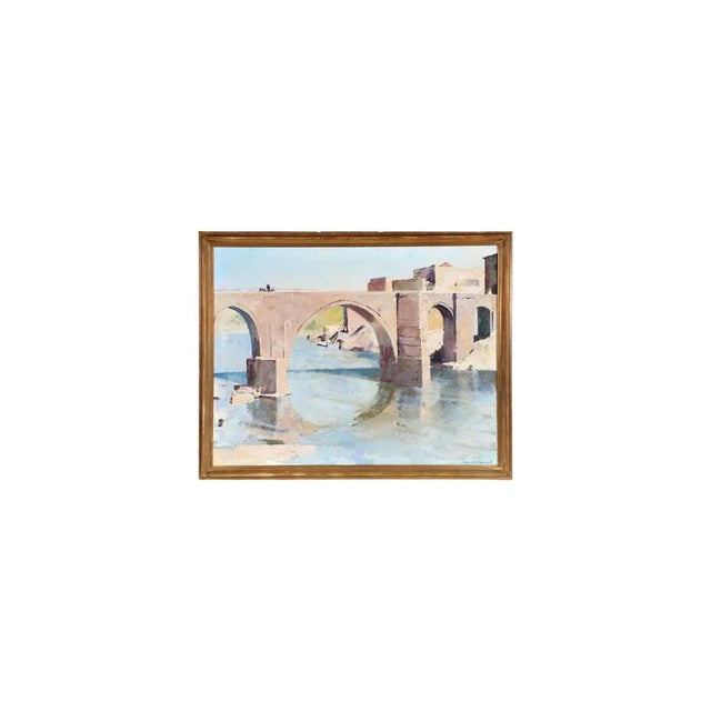Harald Hansen, Landscape with Bridge, 20th Century, Oil on Canvas, Framed For Sale - Image 9 of 9