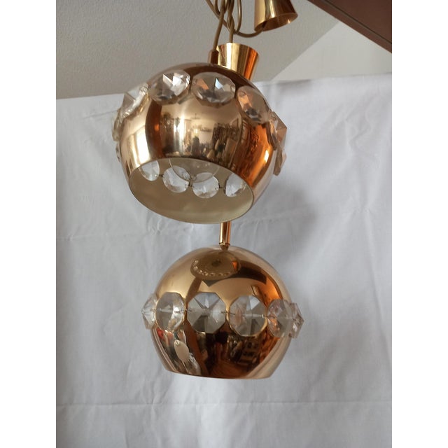 Gold Pendant Lamp by Bakalowits for Bakalowits and Sons For Sale - Image 8 of 10