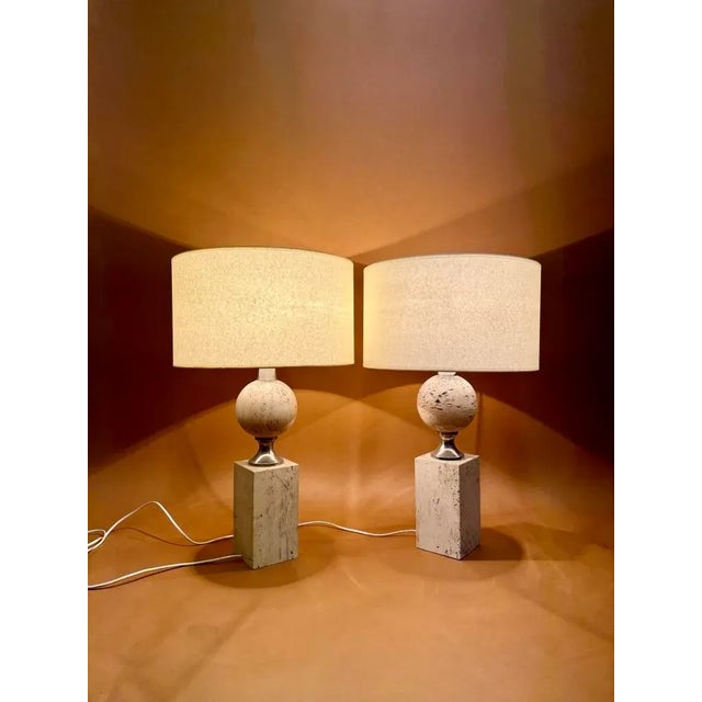 Beige Lamps by Philippe Barbier, 1970s, Set of 2 For Sale - Image 8 of 8