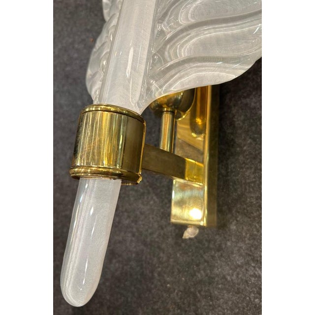 Metal Murano Sconces with Brass Elements, 1990, Set of 2 For Sale - Image 7 of 17