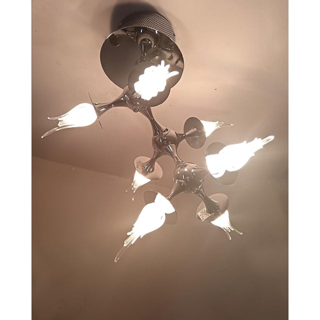 Ceiling Light with Murano Glass by Aureliano Toso For Sale - Image 4 of 11