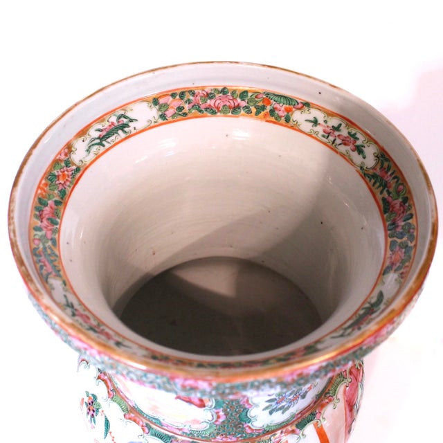 Late 19th Century Rose Medallion Chinese Export Porcelain Ku Vase For Sale - Image 5 of 18