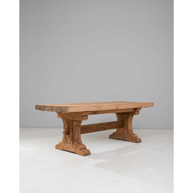 20th Century French Oak Trestle Dining Table For Sale In Greensboro - Image 6 of 18