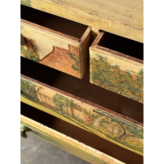 Hand-Painted Cottage Landscape Chest of Drawers, 19th Century For Sale - Image 18 of 18