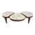 Vintage Neoclassical Three-Piece Marble Coffee Table With Hand-Carved Wood Base For Sale