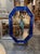 Impressive large scale blue Murano glass and brass mirror. Creates a beautiful decorative look!