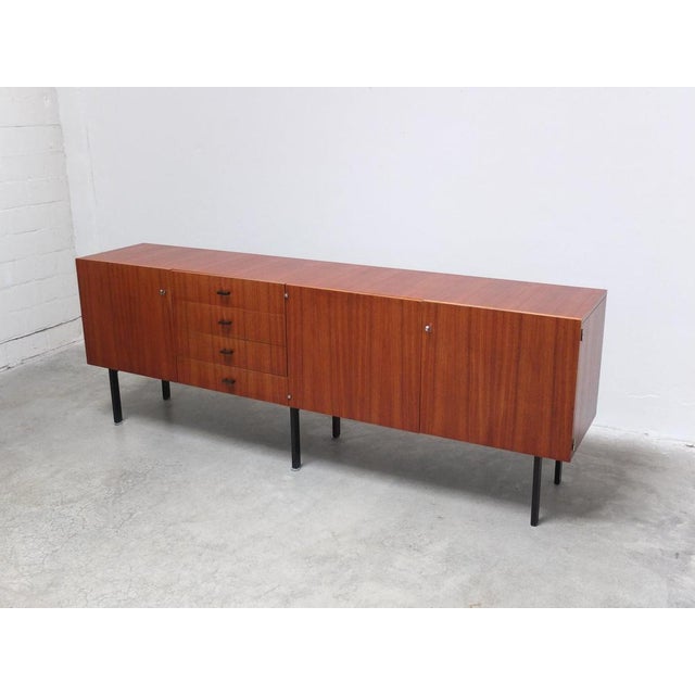 Modernist Belgian Sideboard in Metal & Teak by Roger De Winter for E.M.Y., 1960s For Sale - Image 9 of 17