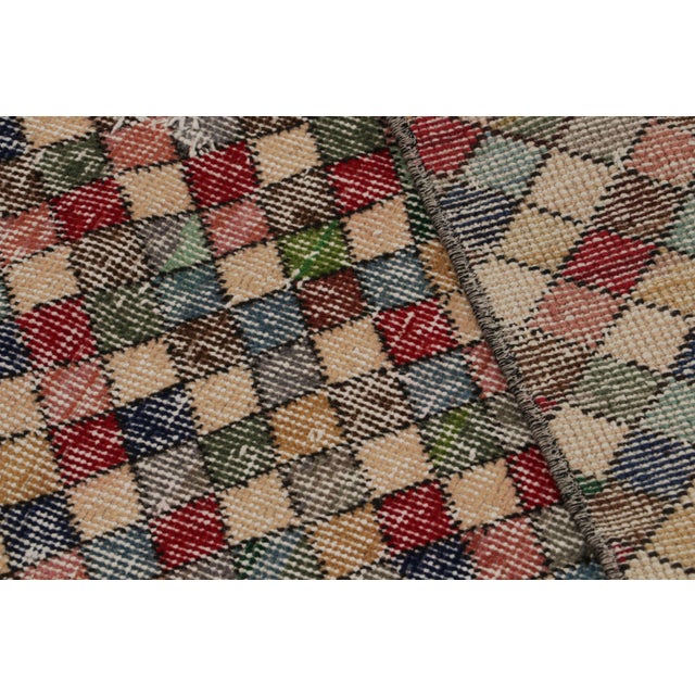 Textile 1960s Vintage Zeki Müren Art Deco Runner Rug With Geometric Patterns For Sale - Image 7 of 7
