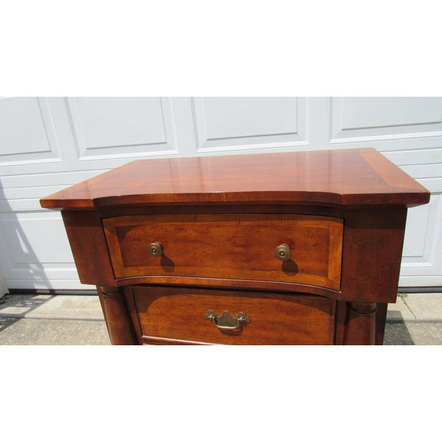 Traditional Lane Mahogany Nightstand Table Designer For Sale - Image 3 of 7
