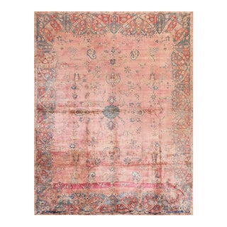 1920s Antique Persian Kerman Rug 10'6" X 13'8" For Sale