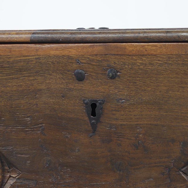 Wood 18th Century Rustic Oak Chest For Sale - Image 7 of 14