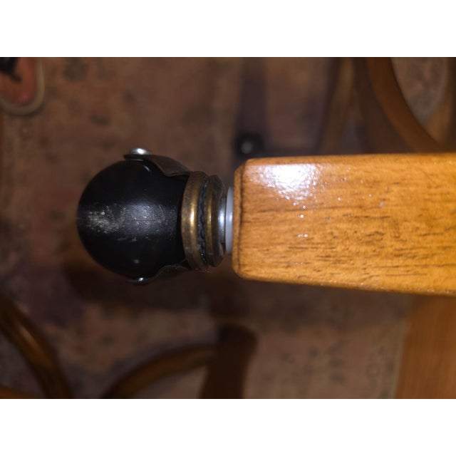 Pair of Vintage Regency Style Upholstered Wood Armchairs on Casters For Sale - Image 11 of 11