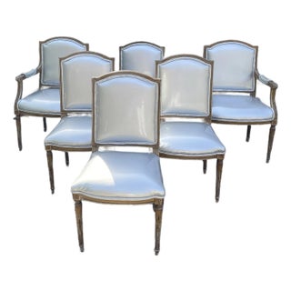 Late 19th Century Set of 6 Louis XVI Dining Chairs For Sale