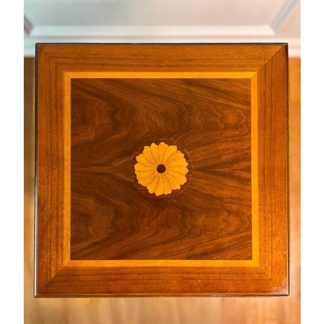 20th Century Italian Danner Style Hardwood Revolving Bookcase Table With Inlay For Sale - Image 9 of 12