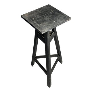 Antique Black Sculpture Stand For Sale