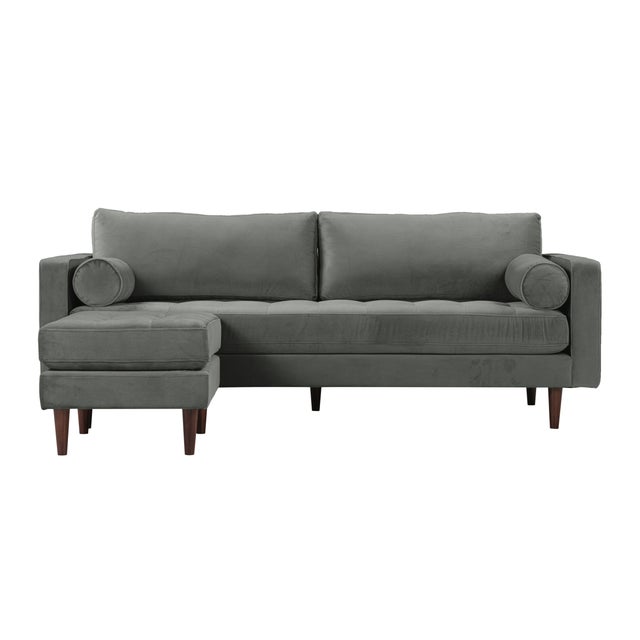 Cave Ash Gray Velvet Cave 2-Piece Performance Sectional For Sale - Image 4 of 8