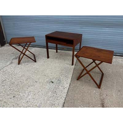 Mid 20th Century Mid 20th Century Illum Wikkelso Folding Table Set for CFC Silkeborg For Sale - Image 5 of 12