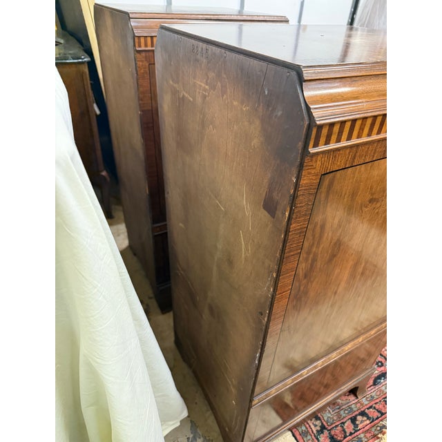 Antique 1920s Art Deco Pedestal Cabinets, A Pair For Sale - Image 10 of 12