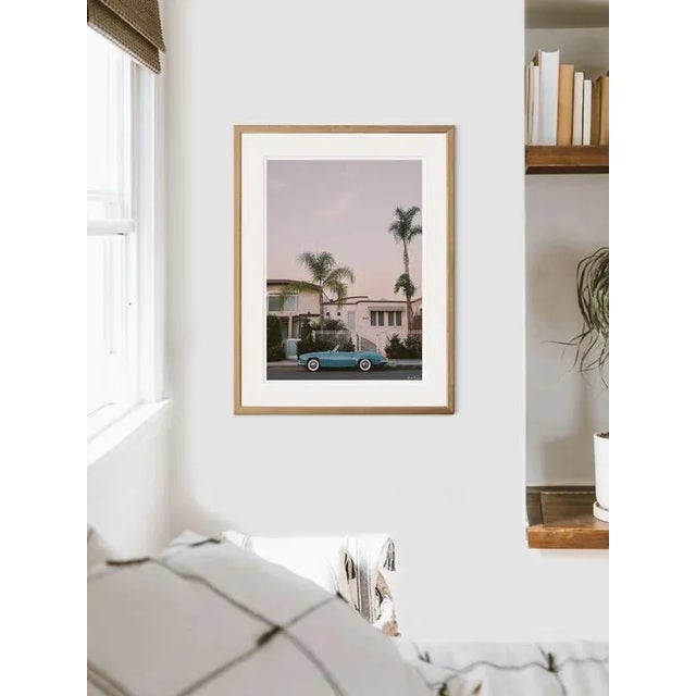 Contemporary "Laguna Beach Blue Benz" - Limited Edition Fine Art Print - Vertical 24"x36" - Coastal California Laguna Beach Vintage Mercedes Benz Photo For Sale - Image 3 of 4