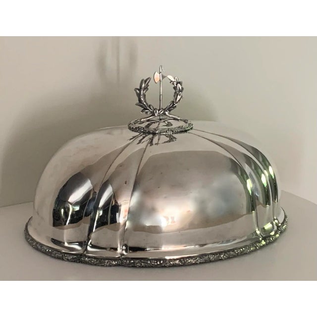 Antique Siverplate Meat Dome, Clan Maclean Crest Handle byBarker Brothers For Sale - Image 11 of 11