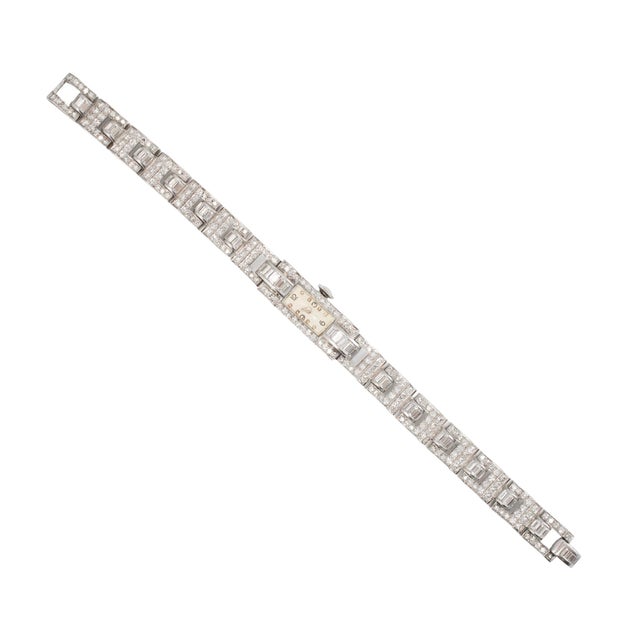 Metal Ladies Vintage Antique Art Deco Blancpain 10mm 7.40ctw Diamond Manual Watch For Sale - Image 7 of 10