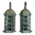 Pair of Large Architectural Brass Wall Lantern For Sale