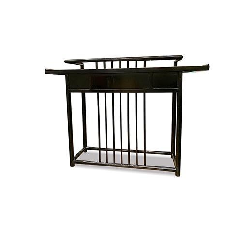 1990s Black Lacquer Console Table For Sale - Image 5 of 5