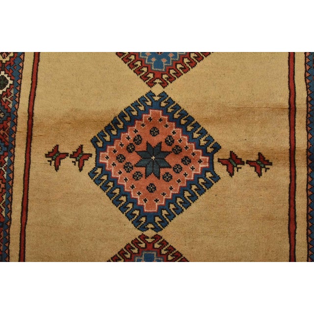 2000 - 2009 Yalameh Rug 2’9” X 4’2” Beige Wool Vintage Tribal Hand-Knotted Carpet For Sale - Image 5 of 10