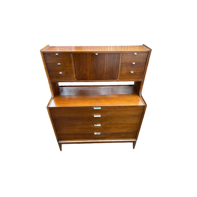 Wood Vintage Mid Century Modern Dresser Dovetailed Drawers Arthur Umanoff For Sale - Image 7 of 13