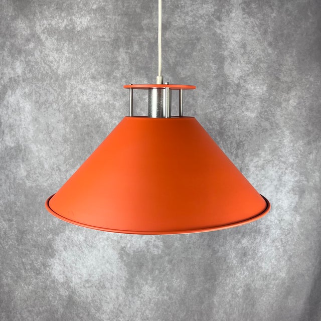 Metal Vintage Orange Hanging Lamps from Nordisk Solar, 1980s, Set of 2 For Sale - Image 7 of 11