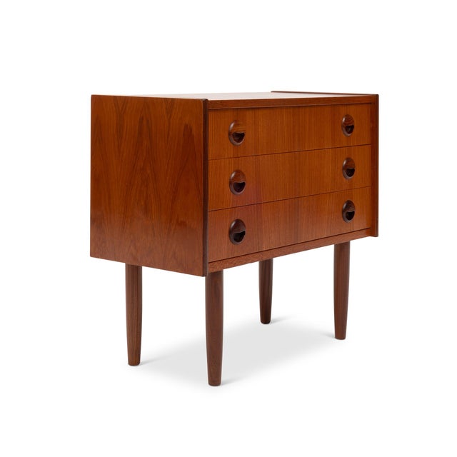 Mid-Century Modern Danish Mid-Century Three-Drawer Teak Chest / Nightstand 1960s For Sale - Image 3 of 6
