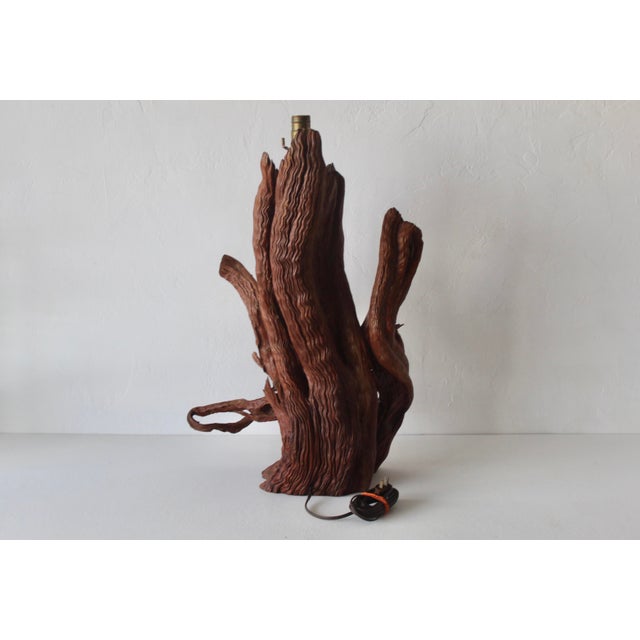 Mid 20th Century Monumental Driftwood Table Lamp Coastal Rustic For Sale - Image 12 of 16