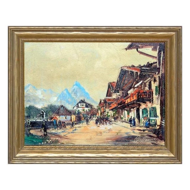 Village in the Swiss Alps by Otto Hamel For Sale In Monterey, CA - Image 6 of 6