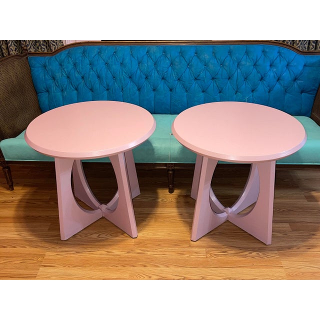 Modern Pink Cocktail Tables - Set of 2 For Sale - Image 10 of 11