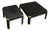 Vintage Postmodern Black Marble-Look Coffee and Side Tables With Brass Accents — Set of 2 For Sale