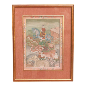 Royal Horse Procession Antique Thai Painting