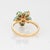 Early 21st Century Turquoise Pink Tourmaline Flower Ring Sz 6.5 18k Yellow Gold Fine Jewelry For Sale - Image 5 of 7