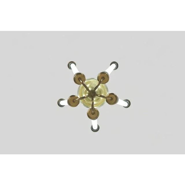 Metal Neon and Brass Lamp, Germany, 1950s For Sale - Image 7 of 9