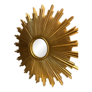 Carver’s Guild Antique Gold Sunburst Mirror For Sale