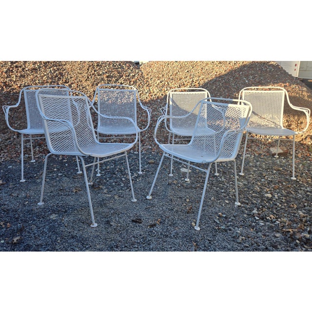 Mid-Century Modern Vintage Woodard Wrought Iron Outdoor Patio Furniture For Sale - Image 3 of 10