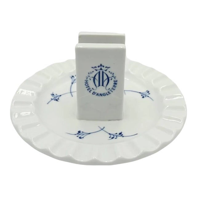 Vintage Hotel d'Angleterre Copenhagen Denmark Ashtray Match Holder Dish For Sale