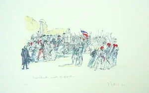 Numbered French Lithograph of Marie Antoinette
