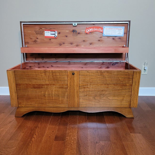 Beautiful Walnut 1954 Lane Cedar/Hope/Blanket Chest that is lined inside with cedar. Back in the day, parents would buy...