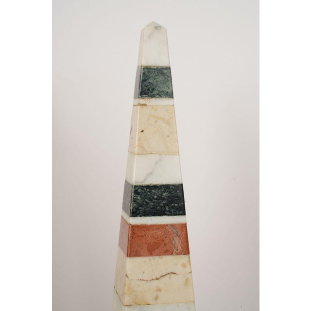 1900s Large Pair of Italian Grand Tour Neoclassical Marble Specimen Obelisks For Sale - Image 11 of 11