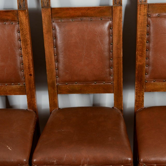 Wooden and Imitation Leather Folder Chairs, Set of 6 For Sale - Image 15 of 18