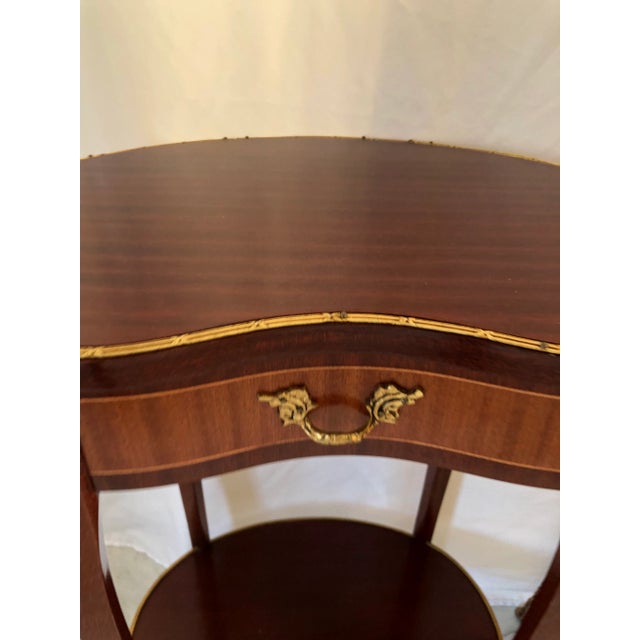 1940s Vintage Kidney Shaped Ormolu Side Tables - a Pair For Sale In Detroit - Image 6 of 12